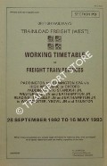 Working Timetable of Freight Trains - Section PD - Paddington to Leamington Spa; Paddinton to Standish, Westerleigh & Bathampton; Reading, Thingley to Warminster, Yeovil & Taunton - 28 Sept. 1992 to 16 May 1993 by British Railways Trainload Freight (West)